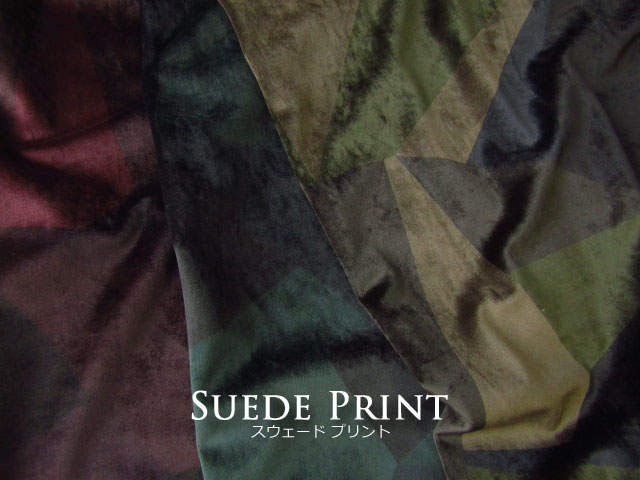 なめらかな肌触り　ワイド幅 『 Suede Print＊スウェード プリント 』