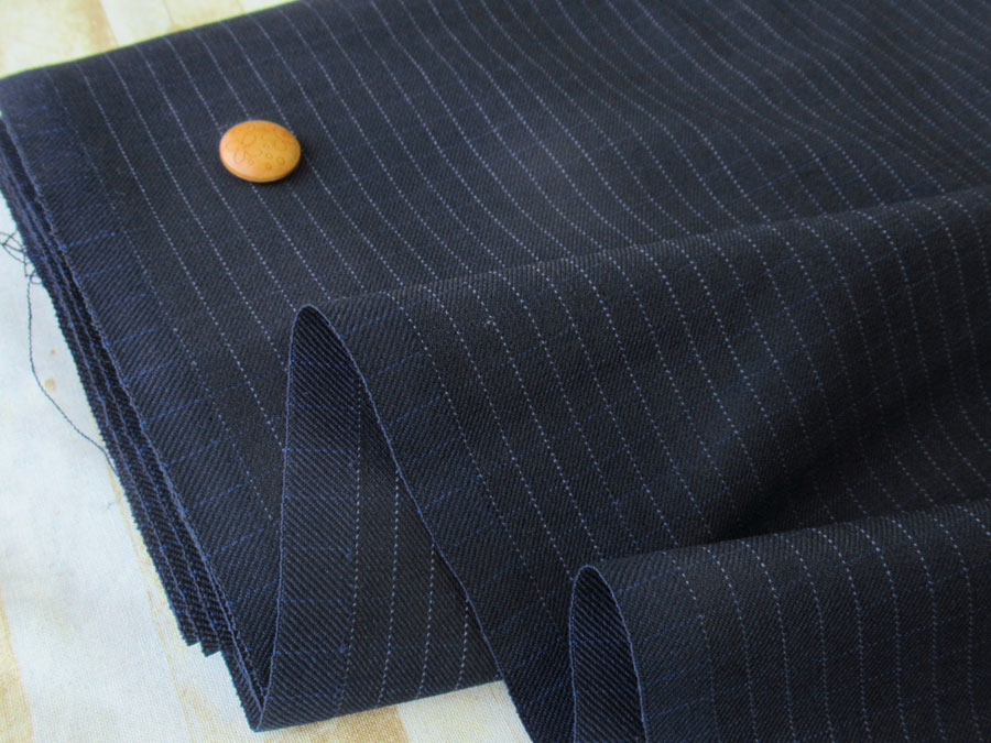 【反売り】　Ｔ/W格子チェックギャバジン　ネイビー系　[ 幅１５０ｃｍ×約４．５ｍ ]