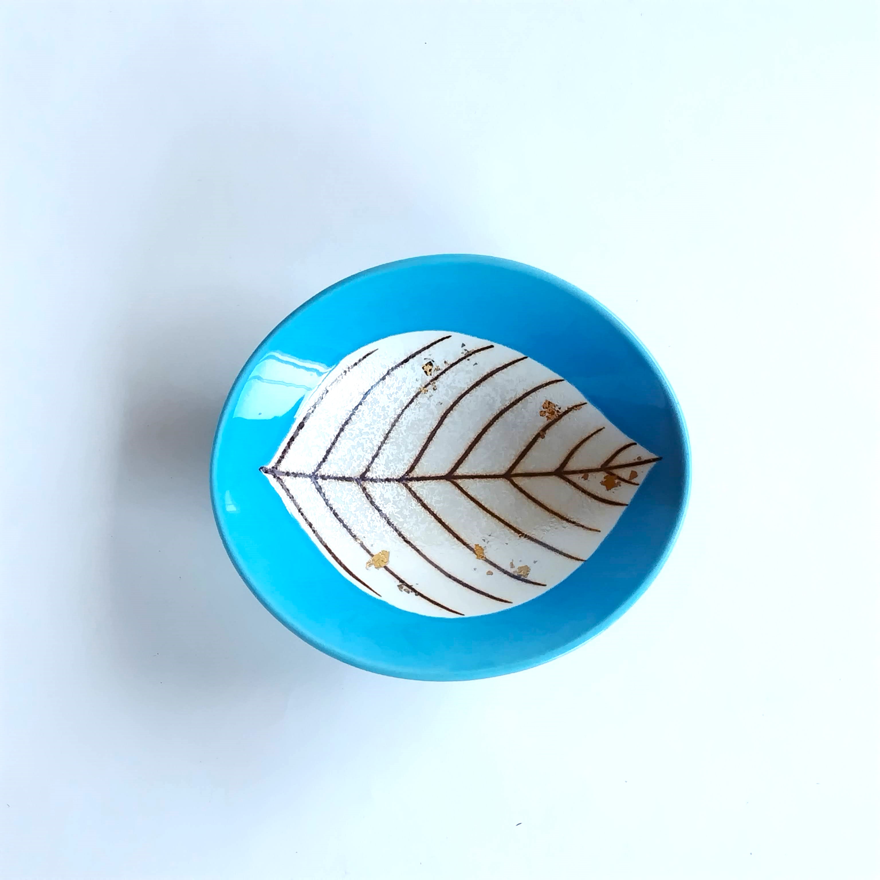 有田焼　特価品_木の葉ラスター楕円向付【Web有田陶器市限定！】