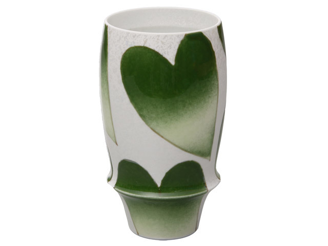 有田焼「匠の蔵」　プレミアムビアグラス　バレンタイン（グリーン）