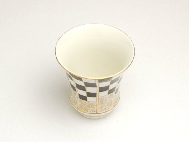 有田焼　匠の蔵　SAKE GLASS　祝い　市松　黒