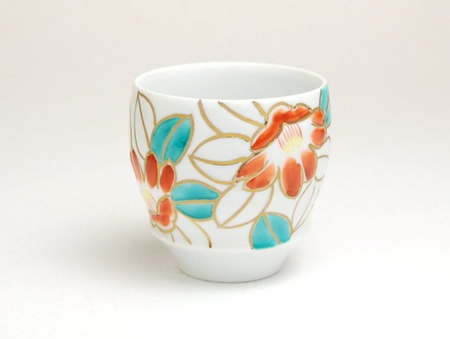 有田焼　匠の蔵　SAKE GLASS 金彩　椿