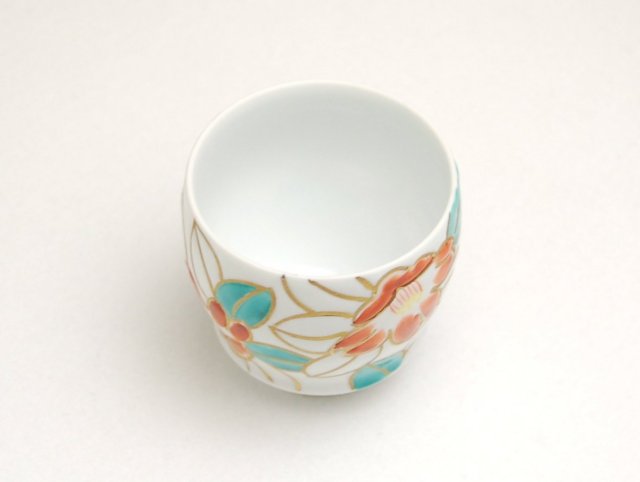 有田焼　匠の蔵　SAKE GLASS 金彩　椿