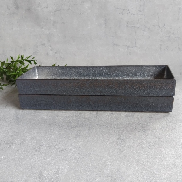 有田焼 陶悦窯 晶金塗り・銀塗り 34cm角長陶箱