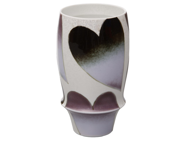 有田焼「匠の蔵」　プレミアムビアグラス　バレンタイン（パープル）