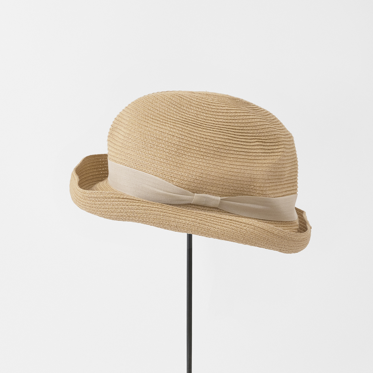 BOXED HAT 7cm brim organdy ribbon