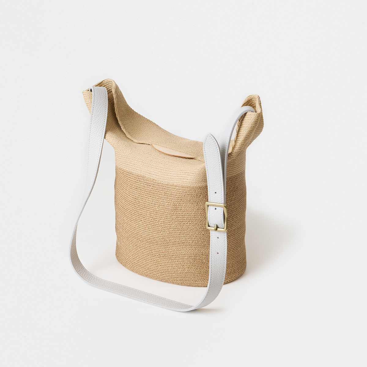 paper abaca braid bag tall shoulder 2tone