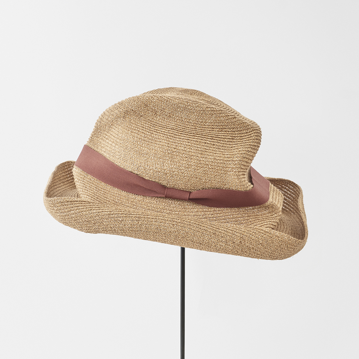 BOXED HAT paper abaca 11cm brim / bronze gold base