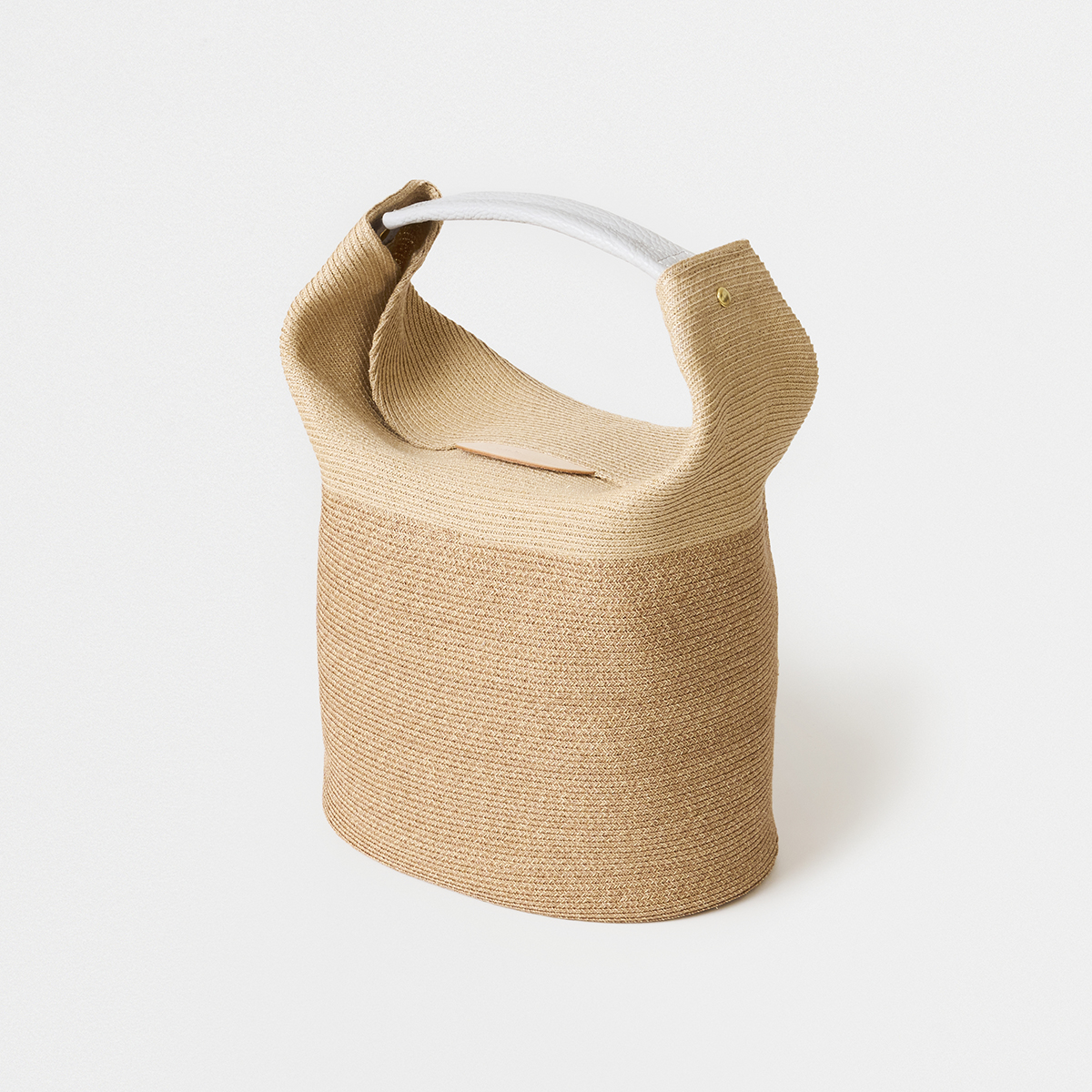 paper abaca braid bag tall padded handle 2tone