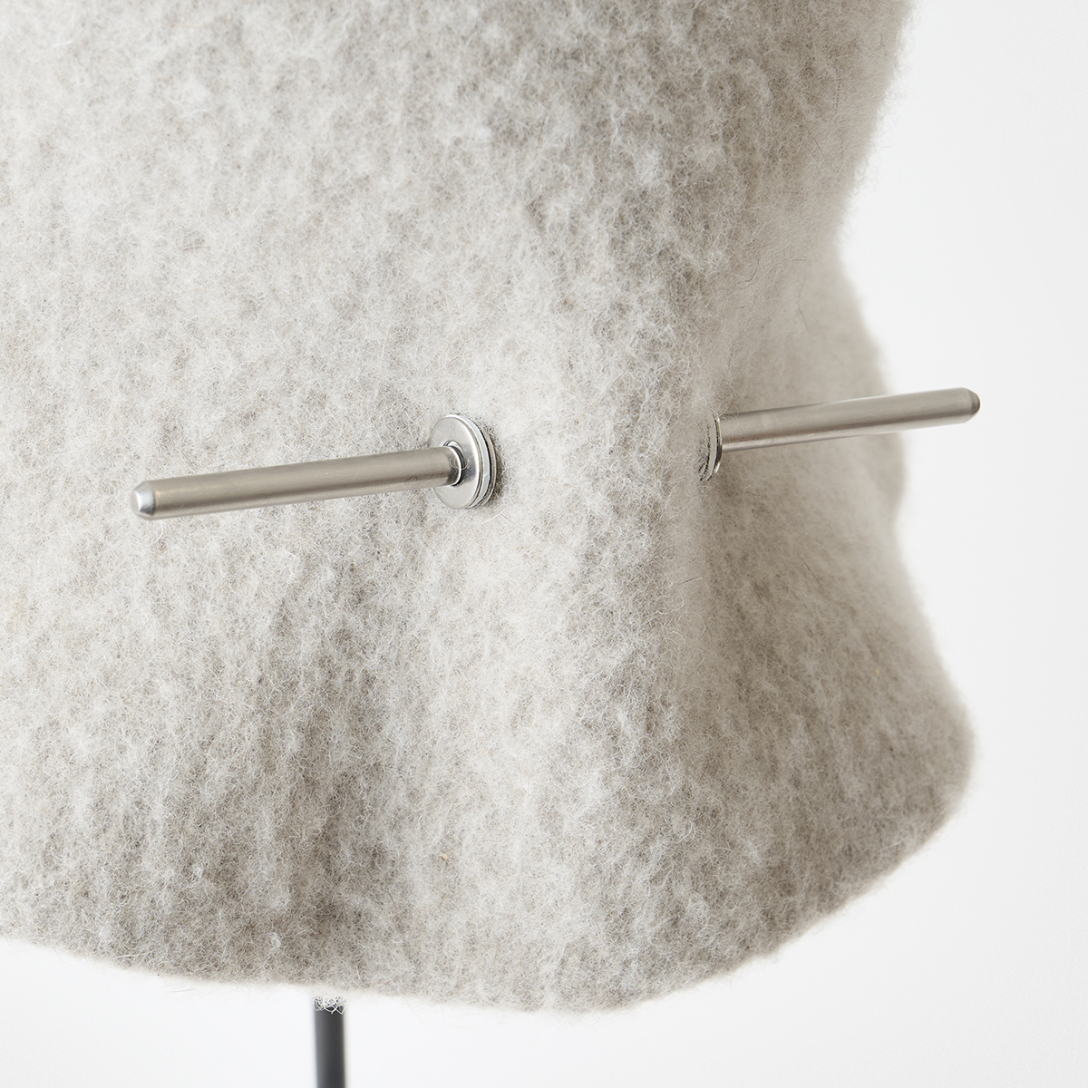bell hat stainless steel stick - superfine wool blend