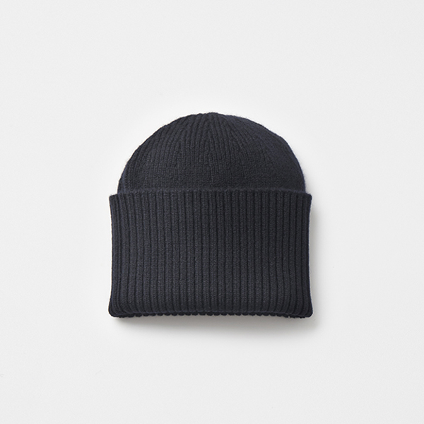 long rib knit cap - cashmere 100