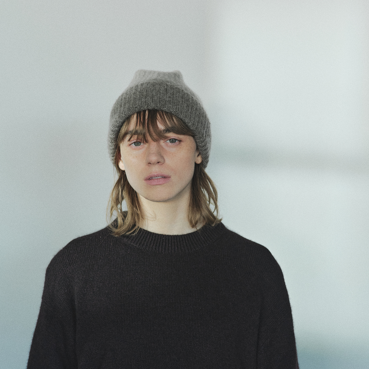 pleats knit cap two-tone - yak