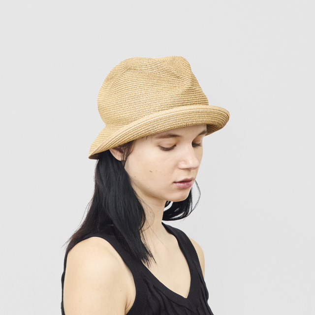 【美品】マチュアーハ　104 BOXED HAT 7cm brim BOXED HAT 7cm brim switch color line edge