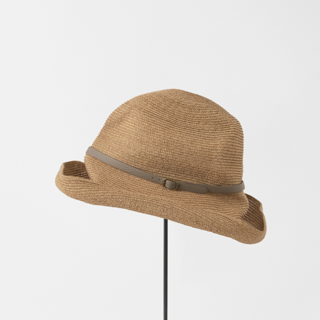 MATURE HA. - Boxed Hat Paper Abaca Long Brim (2 colors) WASHIDA