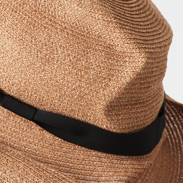 BOXED HAT paper abaca 11cm brim / bronze gold base