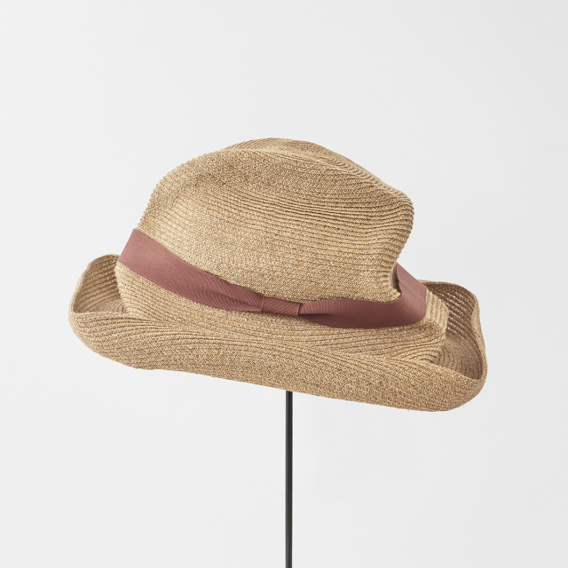 BOXED HAT paper abaca 11cm brim / bronze gold base