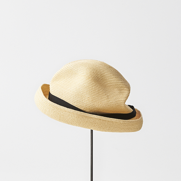 BOXED HAT 7cm brim grosgrain ribbon
