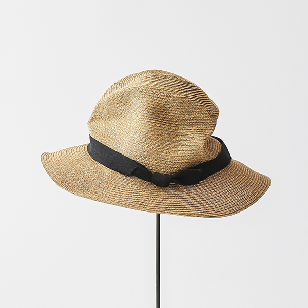 BOXED HAT 7cm brim herringbone ribbon