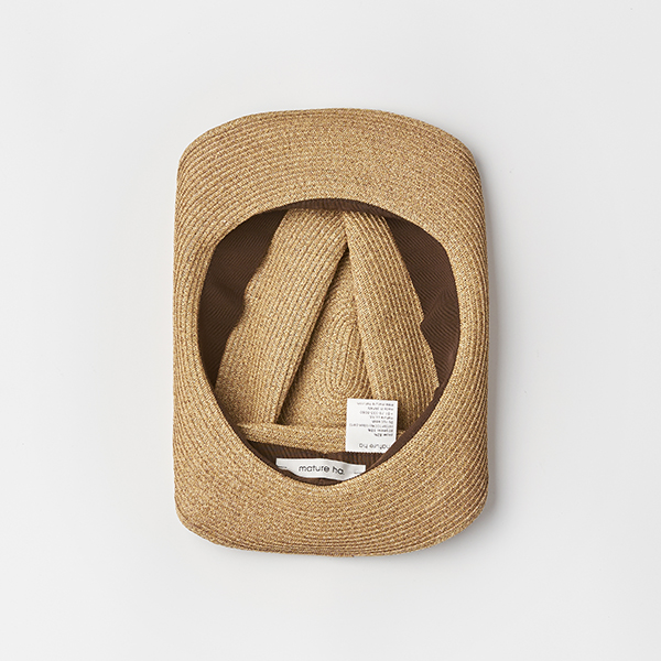 【つぼん汁】mature ha. abaca 7cm brim BOXED HAT 7cm brim herringbone ribbon