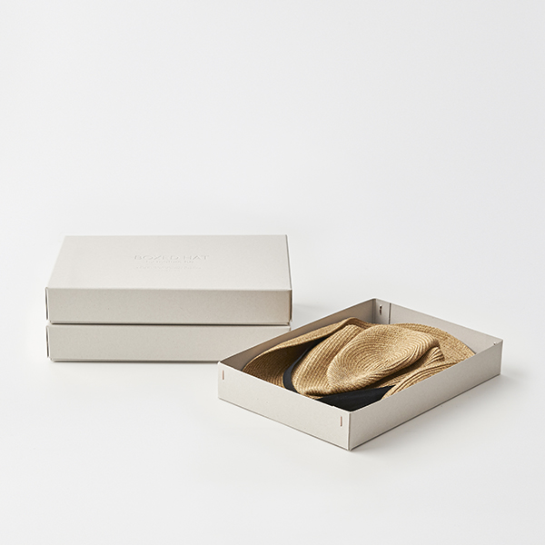 【つぼん汁】mature ha. abaca 7cm brim BOXED HAT 7cm brim herringbone ribbon
