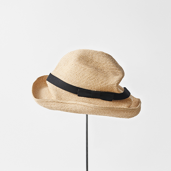 BOXED HAT raffia 11cm brim plain tape