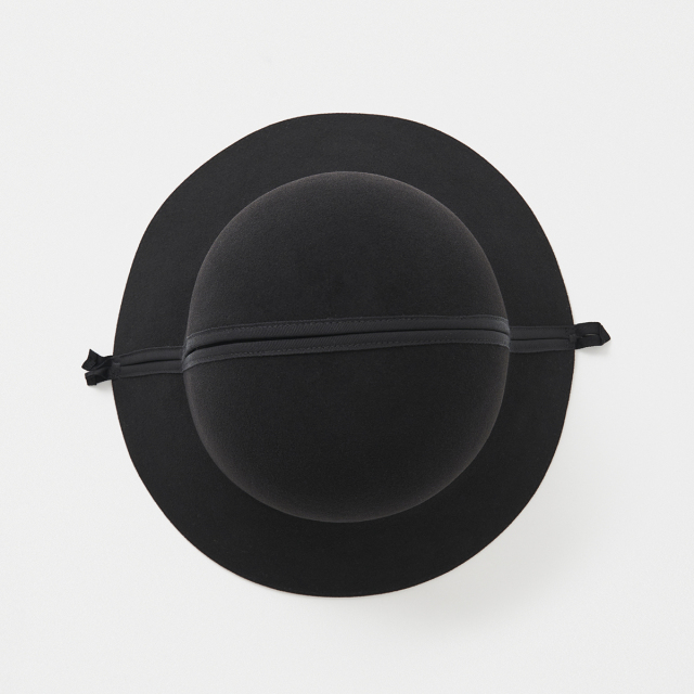folding down brim hat - rabbit wool