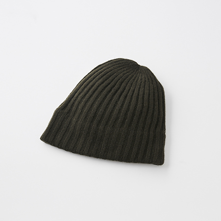 slant cutting knit cap cashmere 100