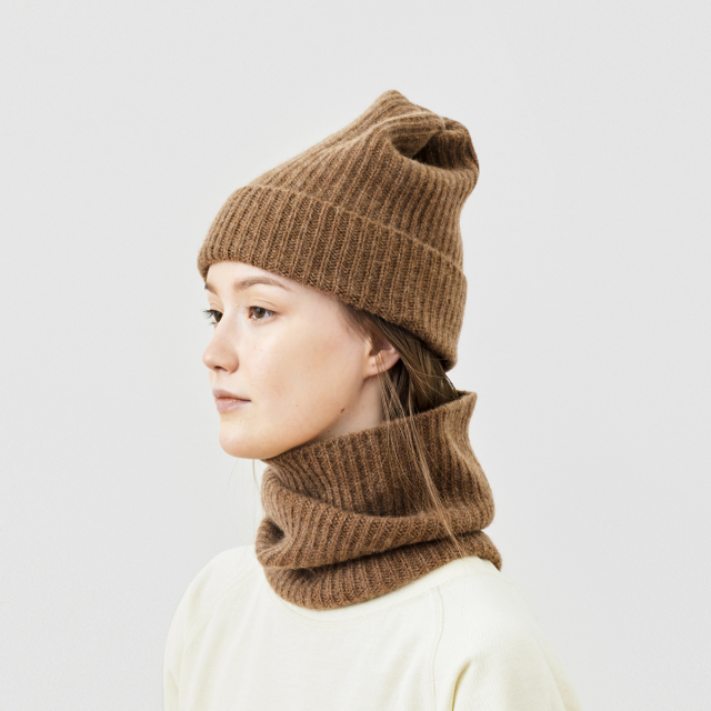THROW snood ブラウン フリー snood - cashmere x sable