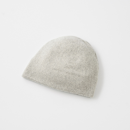 slant cutting knit felt cap cashmere & lamb