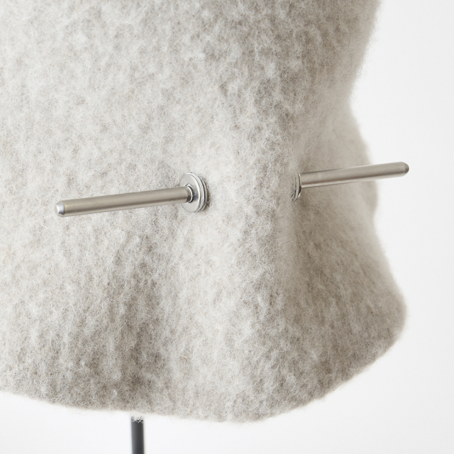 bell hat stainless steel stick - superfine wool blend