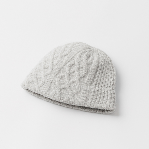 slant cutting knit felt relief cap aran2 lamb