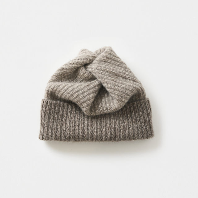 pleats knit cap two-tone - yak