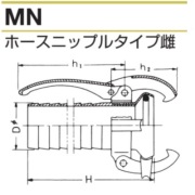 継っ手カップリング （パロット）メス（ホースニップルタイプ）MN　鉄製