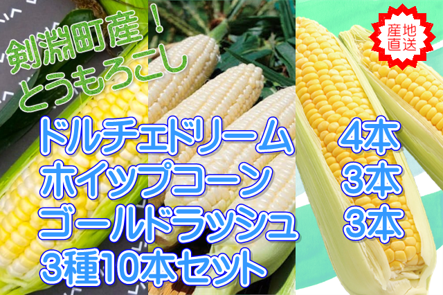 ドルチェドリーム4本＆ホイップコーン3本＆ゴールドラッシュ3本　10本セット　※８月１８日以降順次発送