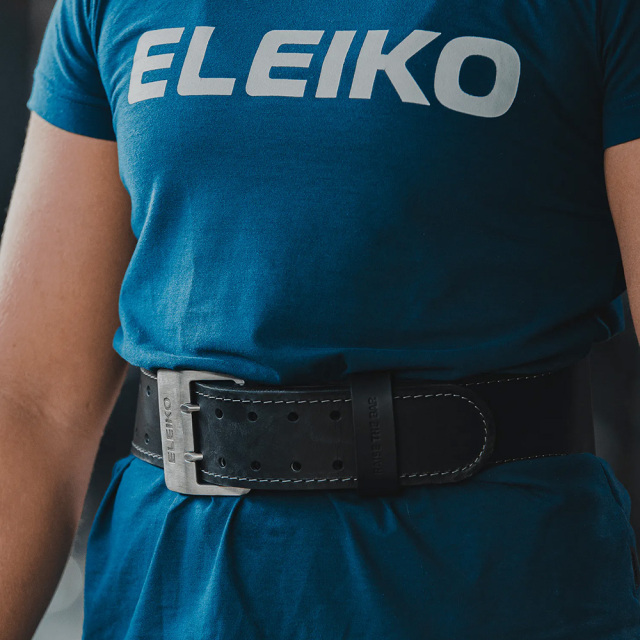 ELEIKO（エレイコ）ウェイトリフティングレザーベルト ブラック