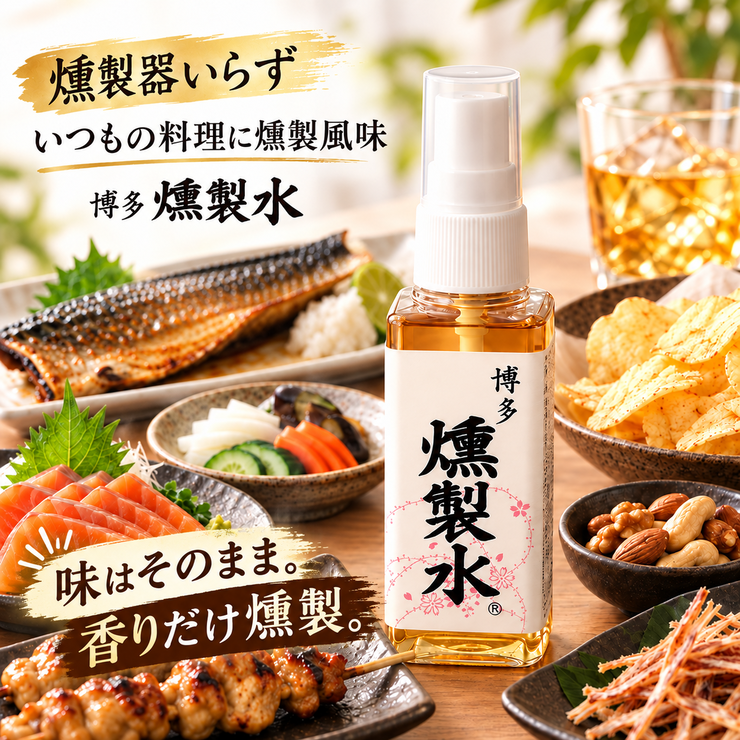 博多 燻製水 60ml 燻製スプレー 食品用調味料 燻製器不要 料理・家飲み・おつまみに