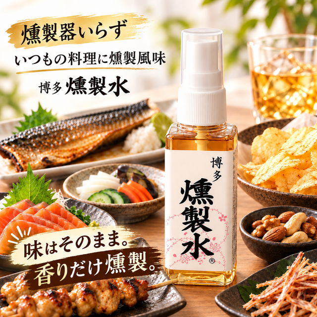 博多 燻製水 60ml 燻製スプレー 食品用調味料 燻製器不要 料理・家飲み・おつまみに