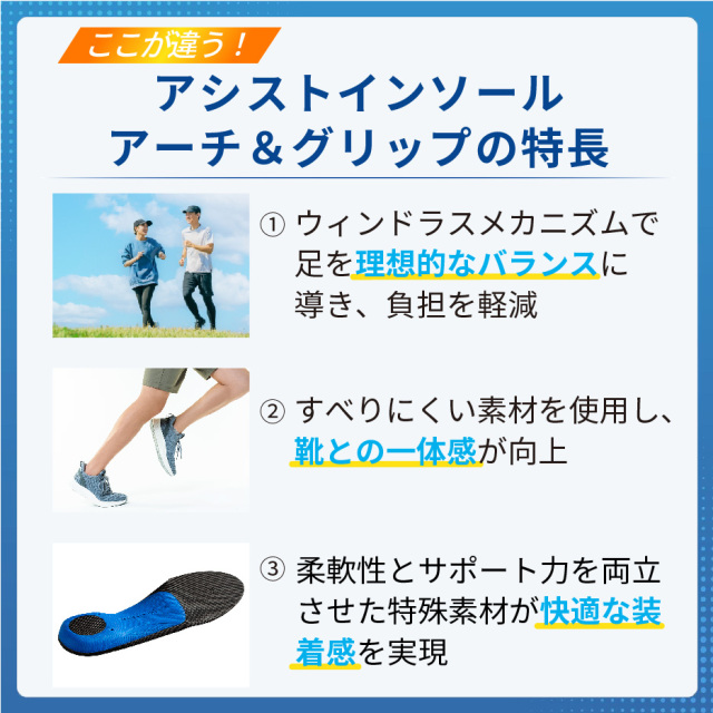 アシストインソール アーチ＆グリップ