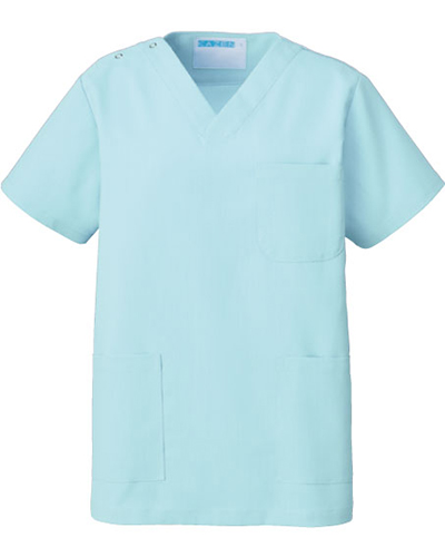 [カゼン] KAZEN 【医療ドラマ コードブルー採用で大好評のスクラブ白衣】  男女兼用 スクラブ 133-61 （シーブルー）