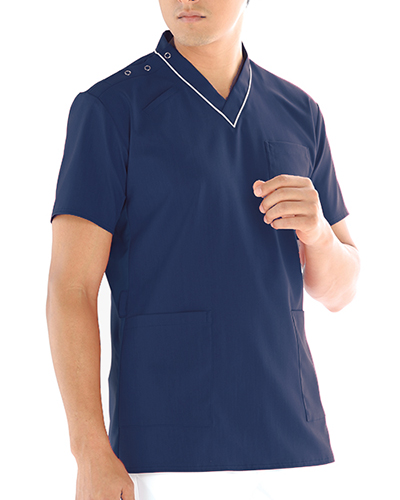 [カゼン] KAZEN 【スタイルと機能性にこだわったコードスクラブ】  男女兼用 スクラブ 134-98 （ネイビー）＜廃番品＞