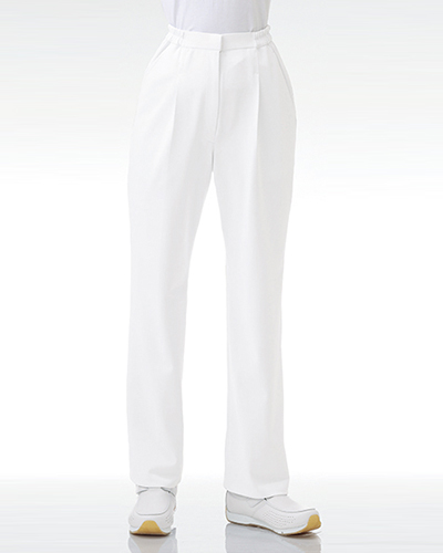 [カゼン] KAZEN 【快適性とシルエットにこだわったストレートパンツ】 レディース ストレートパンツ（ホワイト） 163-20