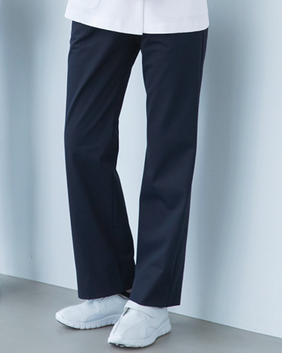 [カゼン] KAZEN 【快適性とシルエットにこだわったストレートパンツ】 レディース ストレートパンツ（ネイビー） 163-28