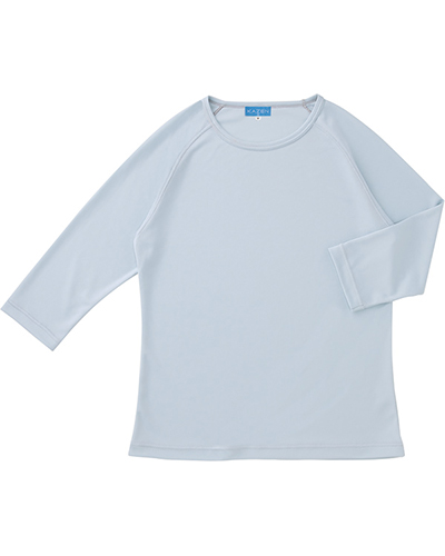 [カゼン] KAZEN 【医療ドラマ コードブルー採用 スクラブインナー】 男女兼用 インナーTシャツ（七分袖） 233-11 （シルバーグレー）