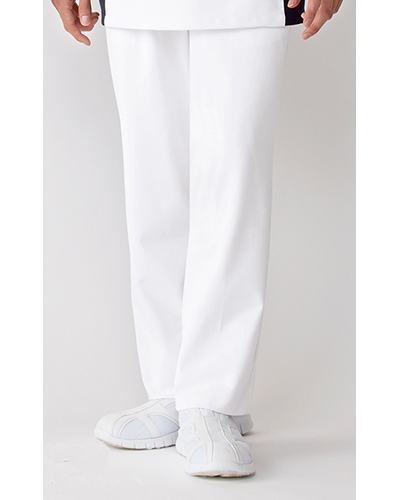 [カゼン] KAZEN 【着る人を選ばないウエスト脇ゴム仕様のツータックパンツ】  メンズ スラックス 257-20 （ホワイト）