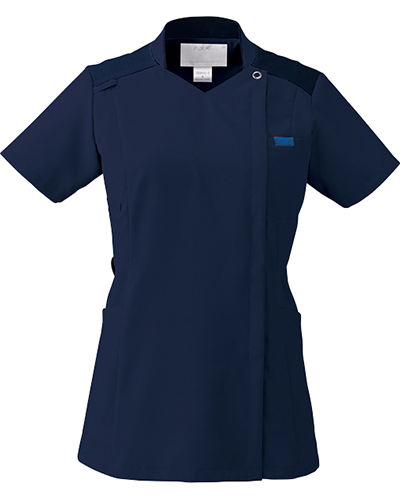 [フォーク] FOLK 【高通気、吸汗速乾素材採用のジップスクラブ】 レディース ジップスクラブ 7038SC （ネイビー×ネイビー）