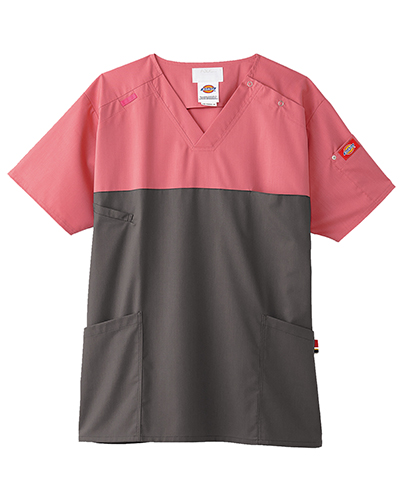 [ディッキーズ] Dickies 【アメリカの医療現場で人気のディッキーズスクラブ】 男女兼用 スクラブ 7040SC （ミリーピンク×ガンメタ）