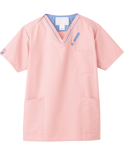 [フォーク] FOLK 【PHS対応＆着脱しやすいホック付きスクラブ】 男女兼用 スクラブ 7042SC （ローズクォーツ）