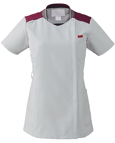 [フォーク] FOLK 【高通気、吸汗速乾素材採用のジップスクラブ】 レディース ジップスクラブ 7043SC （グレー×バーガンディ）