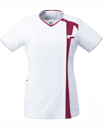 [フォーク] FOLK 【伸縮性のある新採用のジップスクラブ】 レディース ジップスクラブ 7052SC （ホワイト×ガーネット）