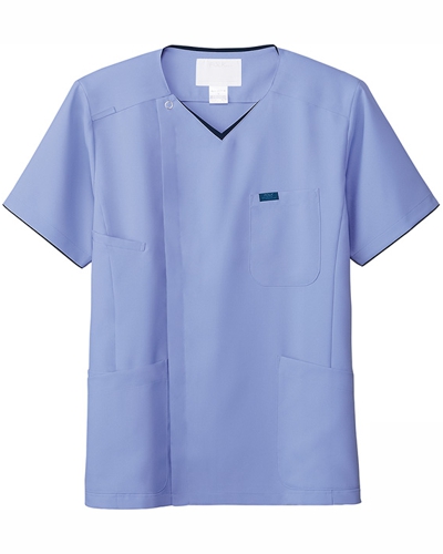 [フォーク] FOLK 【動きやすさと使いやすさを追求したジップスクラブ】 メンズ ジップスクラブ 7065SC （サックス×ダークネイビー）＜廃盤予定＞